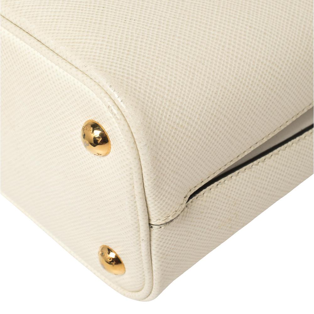 Prada Cream Saffiano Leather Small Panier Bag 2