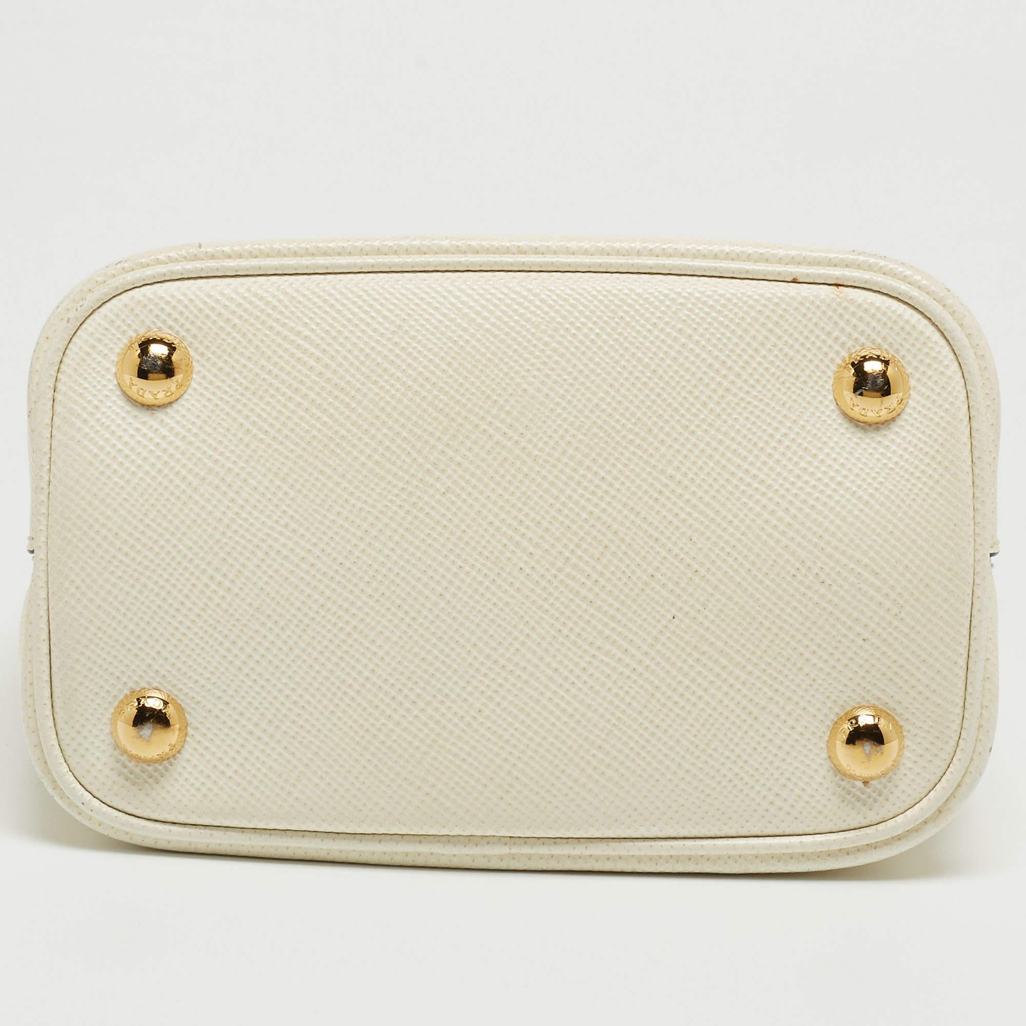 Women's Prada Cream Saffiano Leather Small Panier Bag