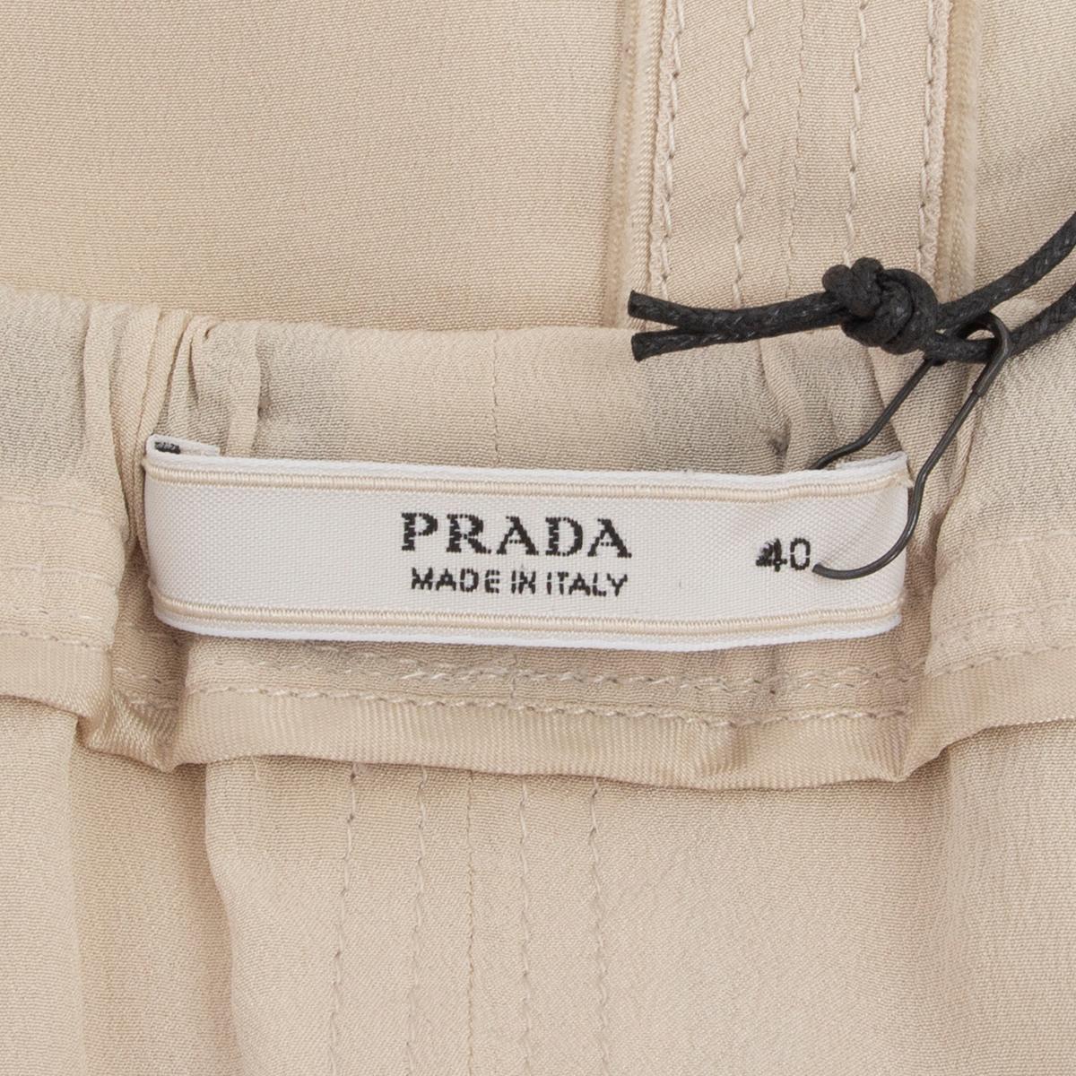 Gray PRADA cream silk BOW DETAILED Tank Top Shirt 40 S For Sale