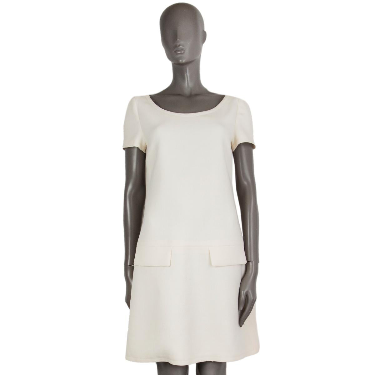 cream wool dress with sleeves