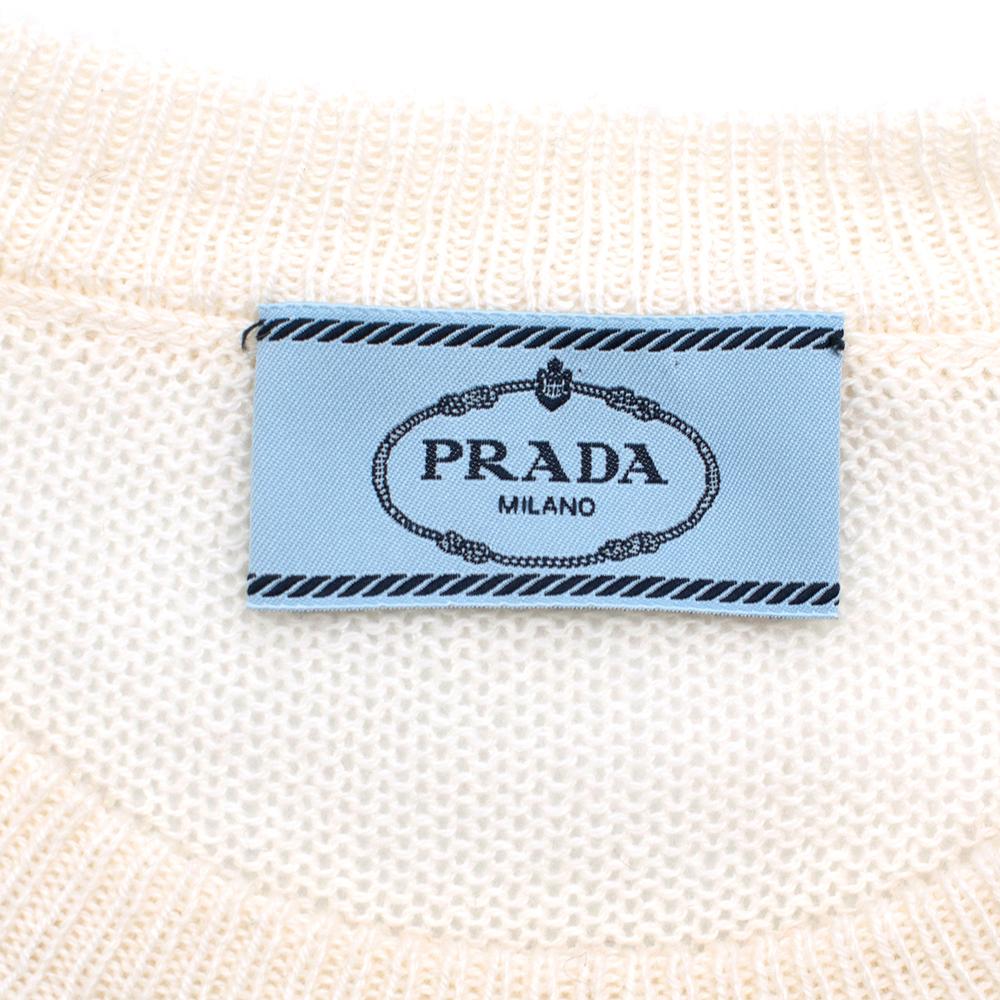 Prada Cream Wool blend Knit Top SIZE - Size US 0-2 In Excellent Condition In London, GB