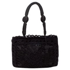 Prada Crochet Beaded Top Handle Bag