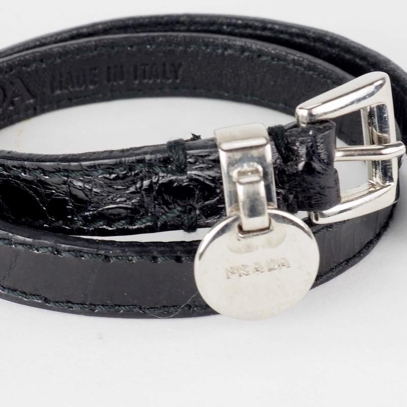 Prada Crocodile Wrap around Bracelet In Good Condition For Sale In London, GB