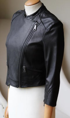 Prada Cropped Leather Biker Jacket