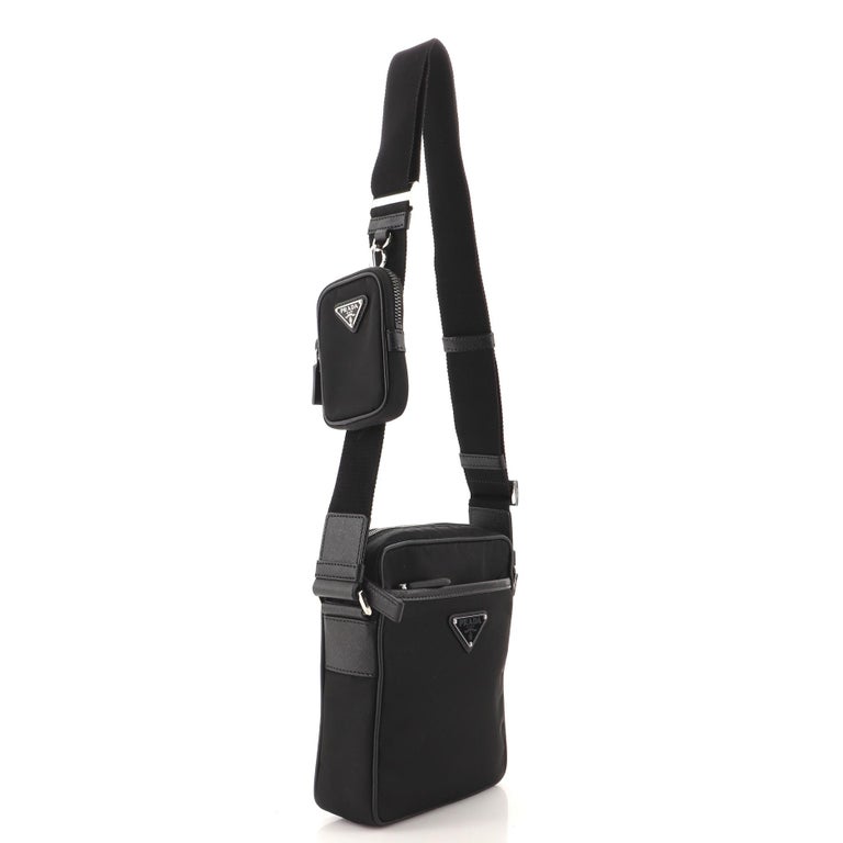 Prada Crossbody Messenger Bag ReNylon with Leather at 1stDibs