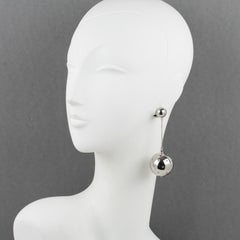Prada Crystal Embellished and Silver-plate Sphere Ball Dangle Clip Earrings