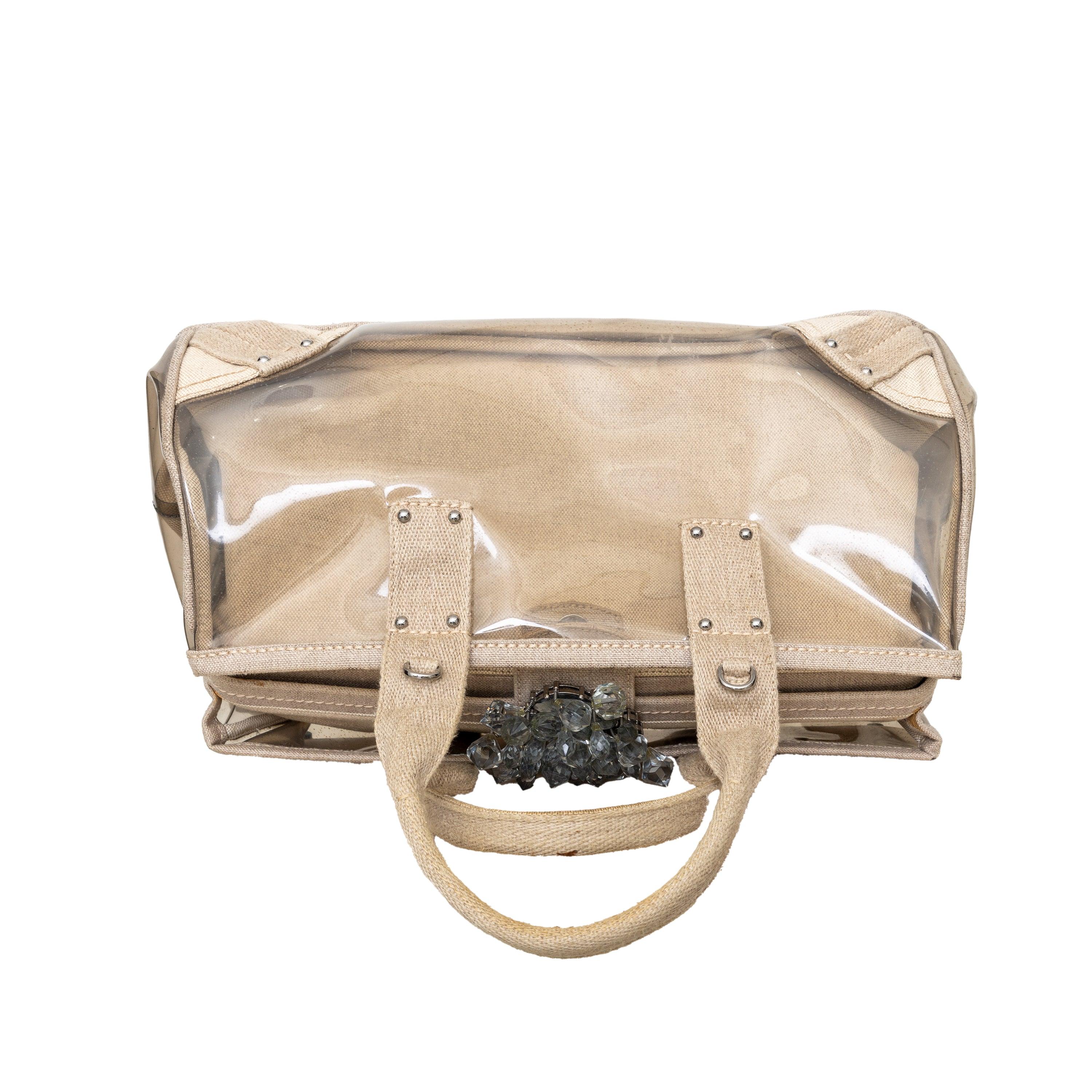 Prada Crystal Embellished PVC Canvas Frame Bag - '10s 1