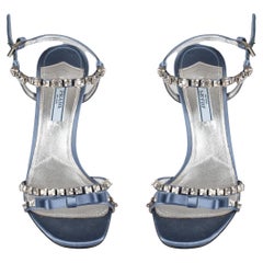 Used Prada Crystal-Embellished Satin Sandals