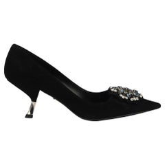 Prada Crystal Embellished Suede Pumps EU 40 UK 7 US 10 