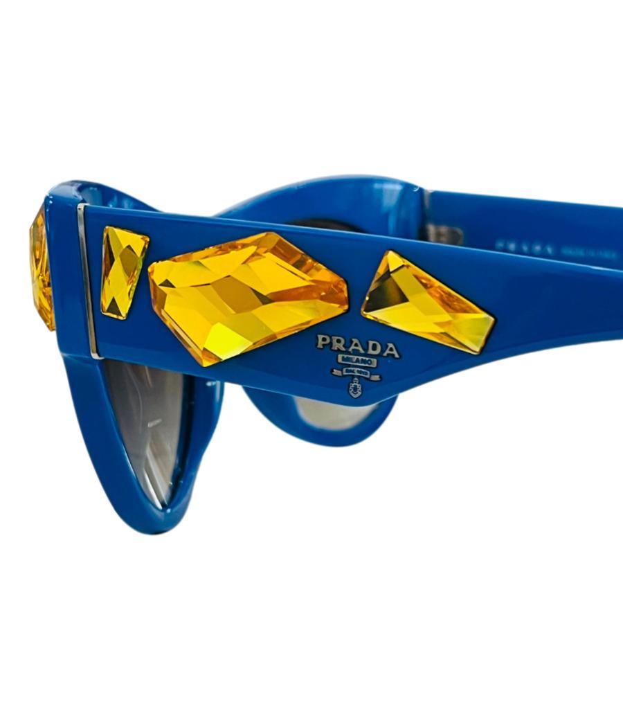 Women's Prada Crystal Embellished Sunglasses For Sale
