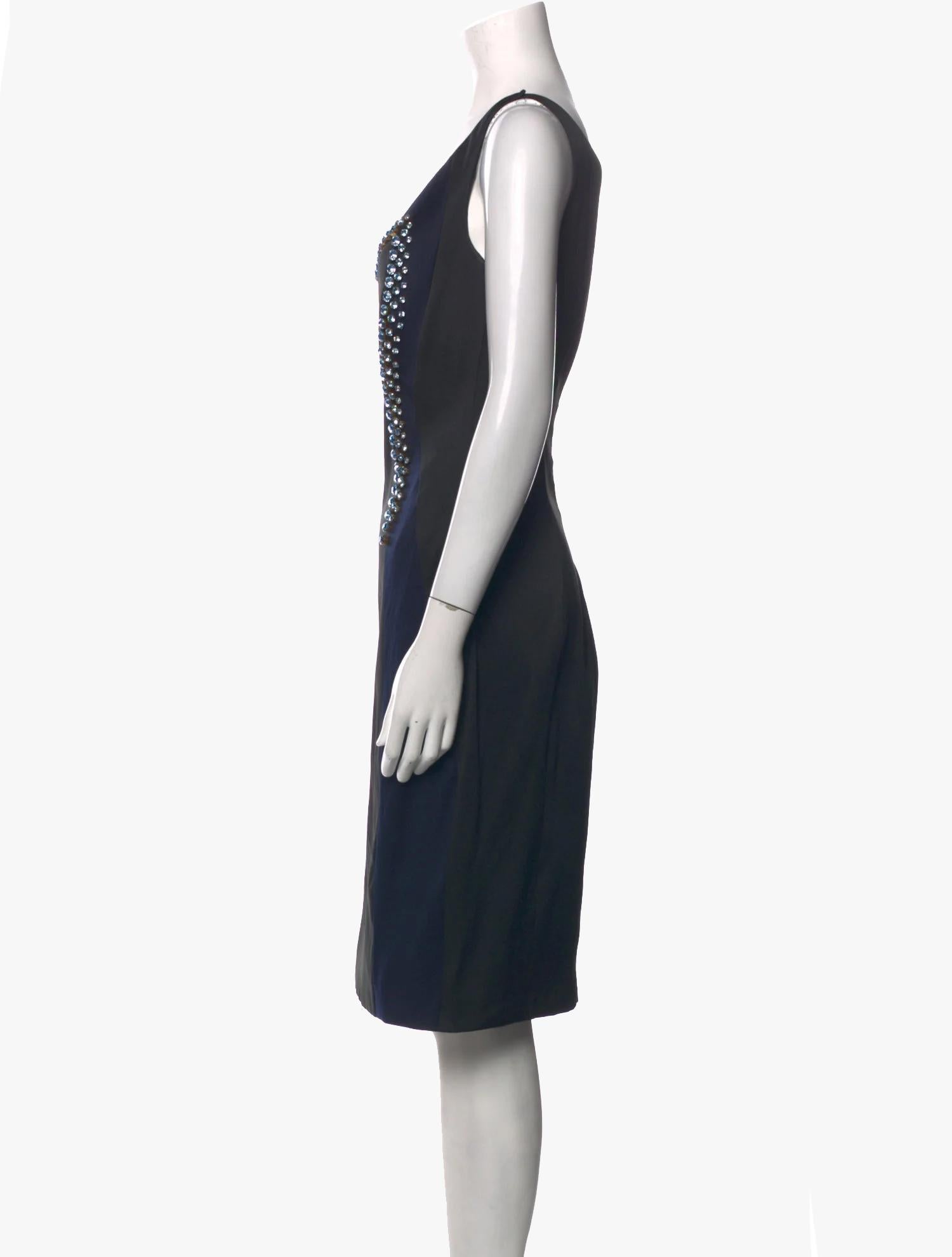Black Prada crystal embellishments dress, Collection S/S 2012 For Sale