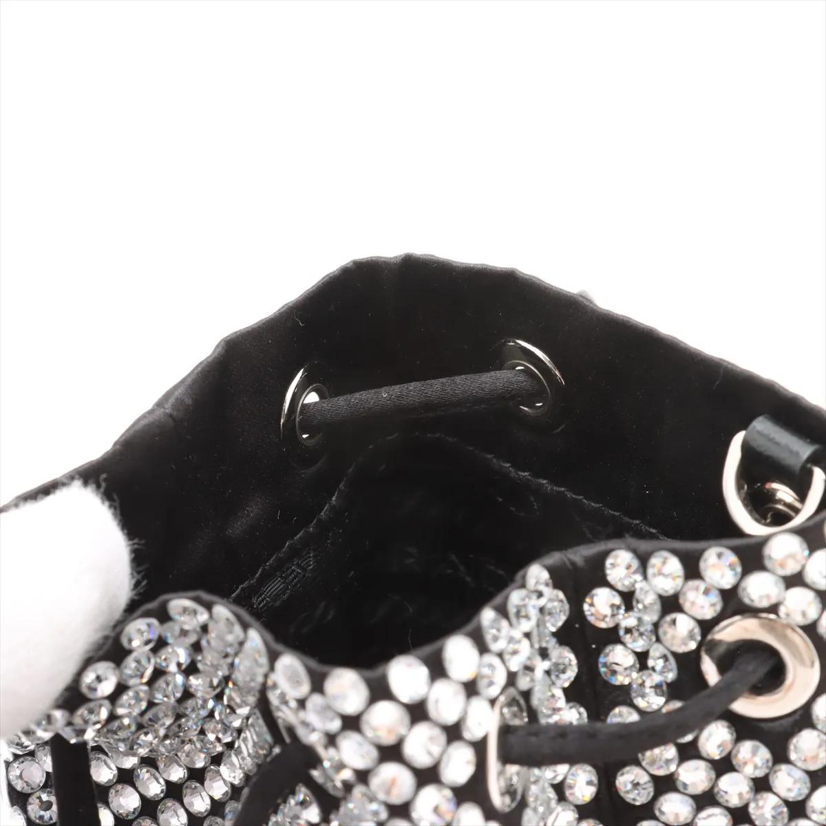 Prada: borsa a tracolla con cristalli e strass e catena in raso in vendita 5