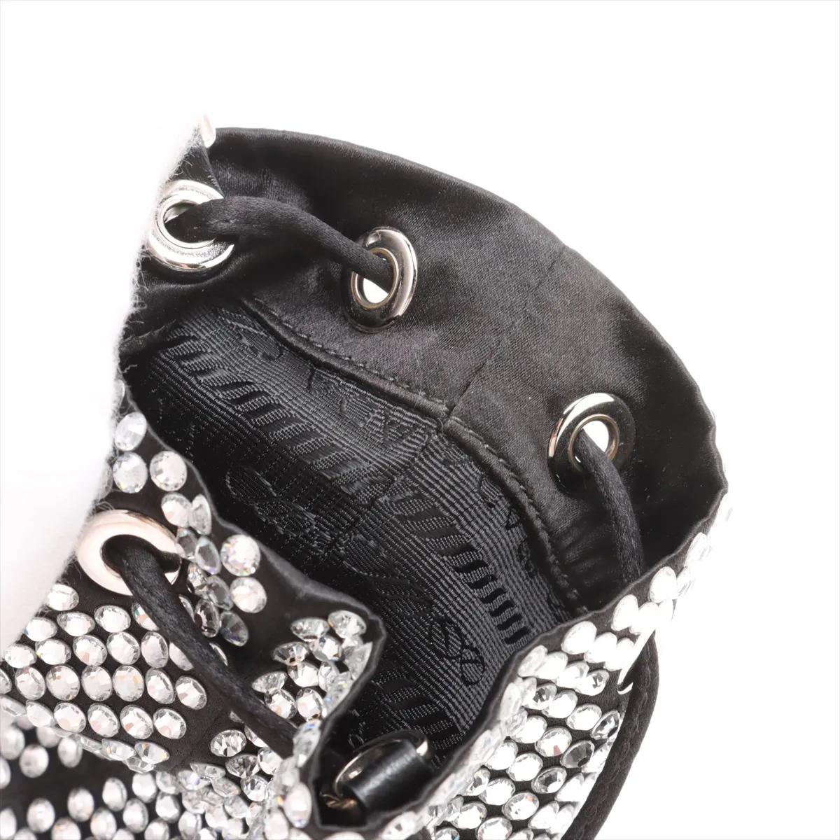 Prada: borsa a tracolla con cristalli e strass e catena in raso in vendita 6