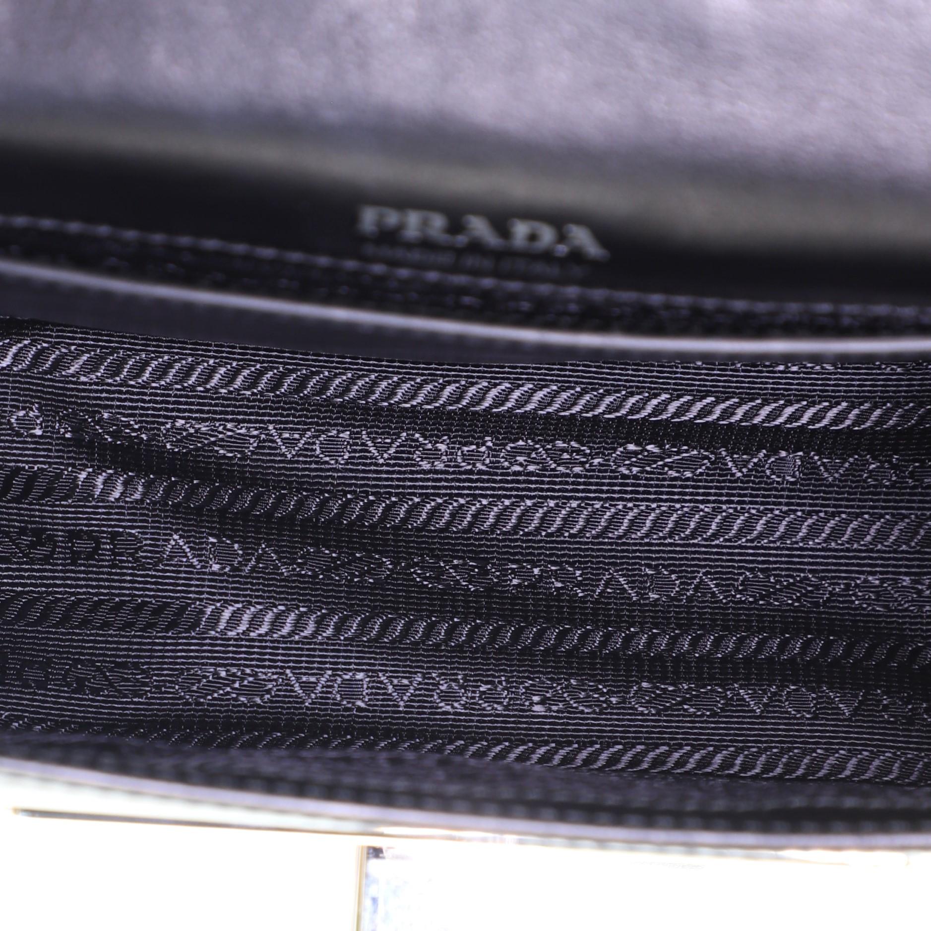 Black Prada Crystal Ribbon Shoulder Bag City Calfskin Small