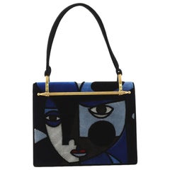 Prada Cubist Top Handle Bag Bedruckter Samt