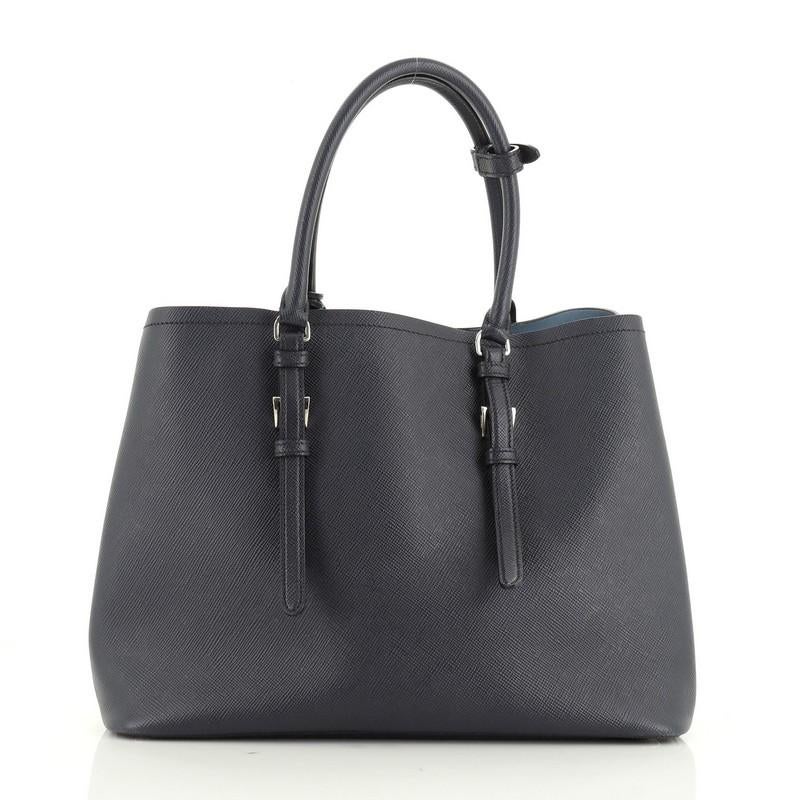 Prada Cuir Double Tote Saffiano Leather Large  In Good Condition In NY, NY
