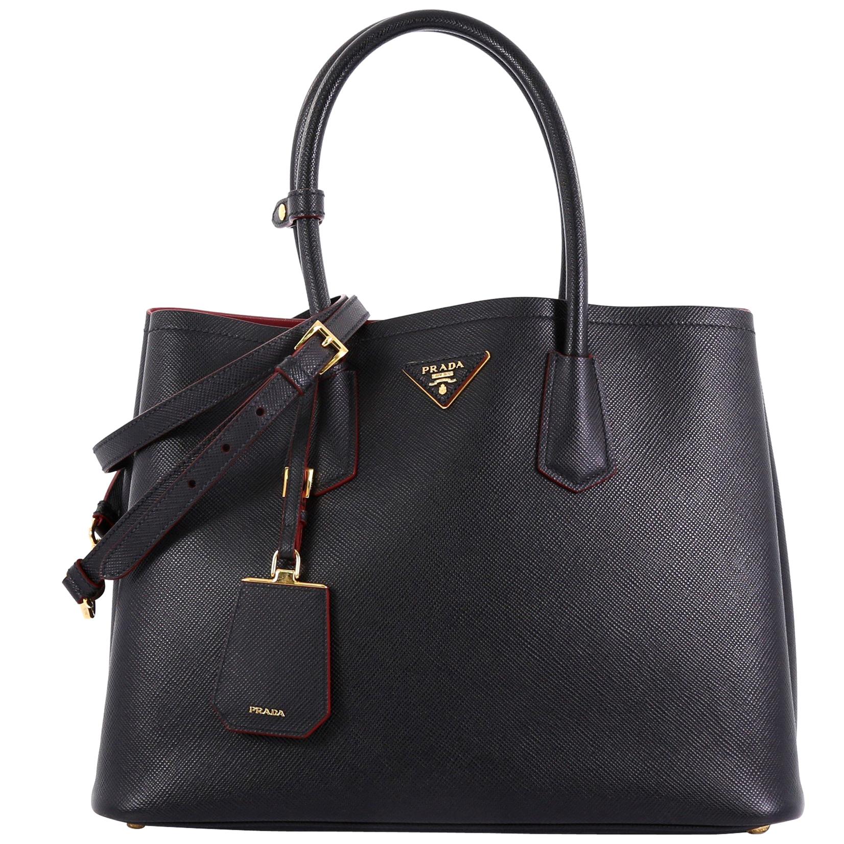 Prada Cuir Double Tote Saffiano Leather Medium