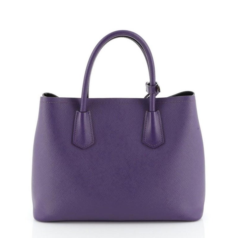 Prada Cuir Double Tote Saffiano Leather Small For Sale at 1stdibs