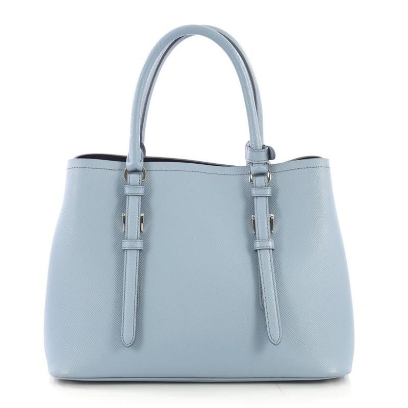 Prada Cuir Double Tote Saffiano Leather Small In Good Condition In NY, NY