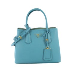 Prada Cuir Double Tote Saffiano Leather Small