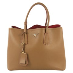 Prada Cuir Double Tote Saffiano Leather Small