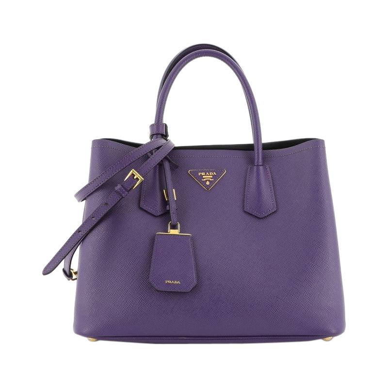 Prada Cuir Double Tote Saffiano Leather Small