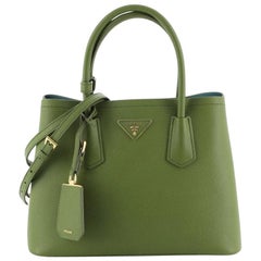 Prada Cuir Double Tote Saffiano Leather Small