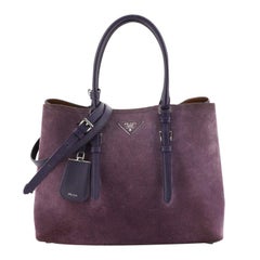 Prada Cuir Double Tote Suede Medium