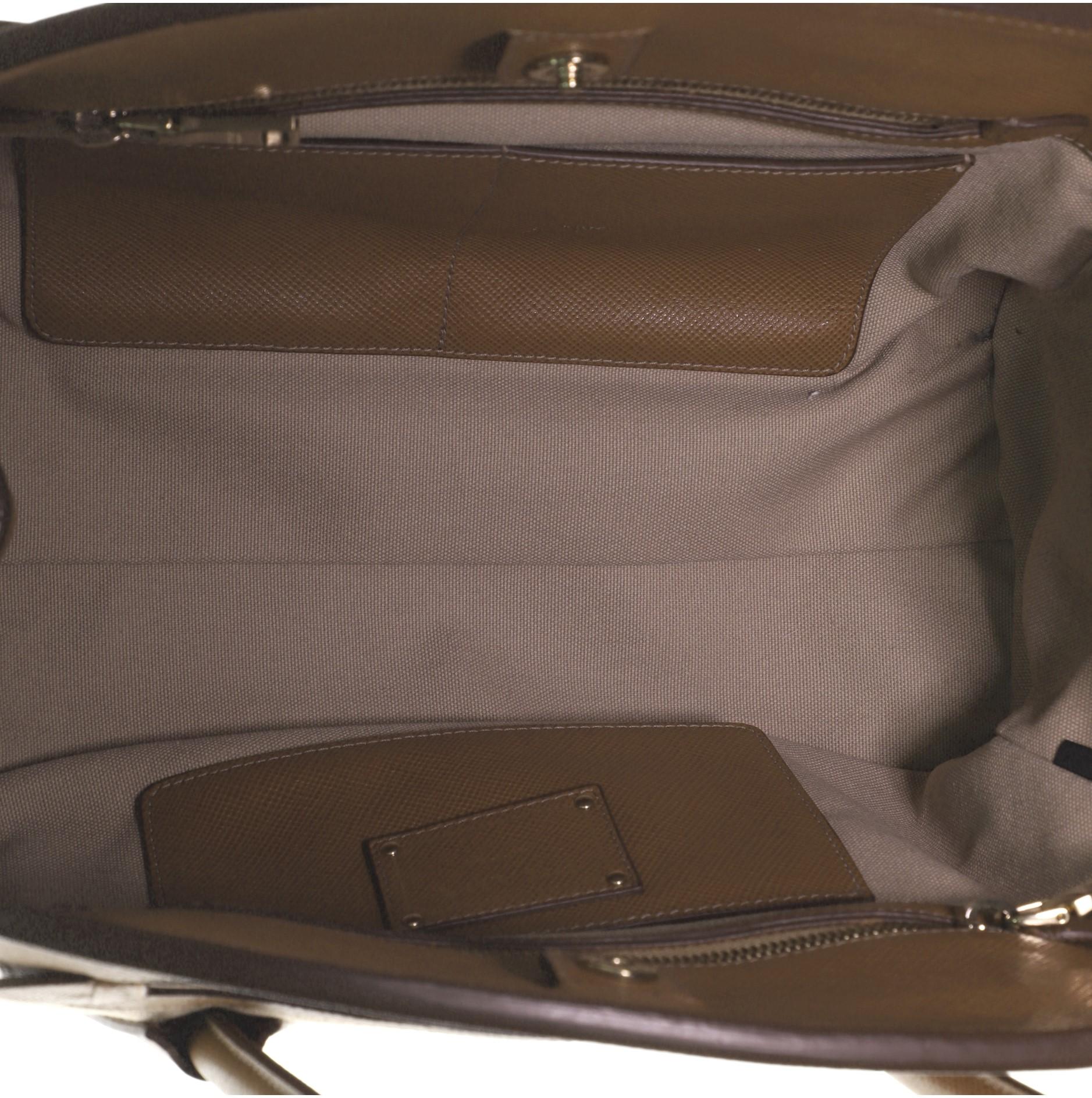 Prada Cuir Frame Convertible Tote Canvas und Saffiano Leder Klein für Damen oder Herren