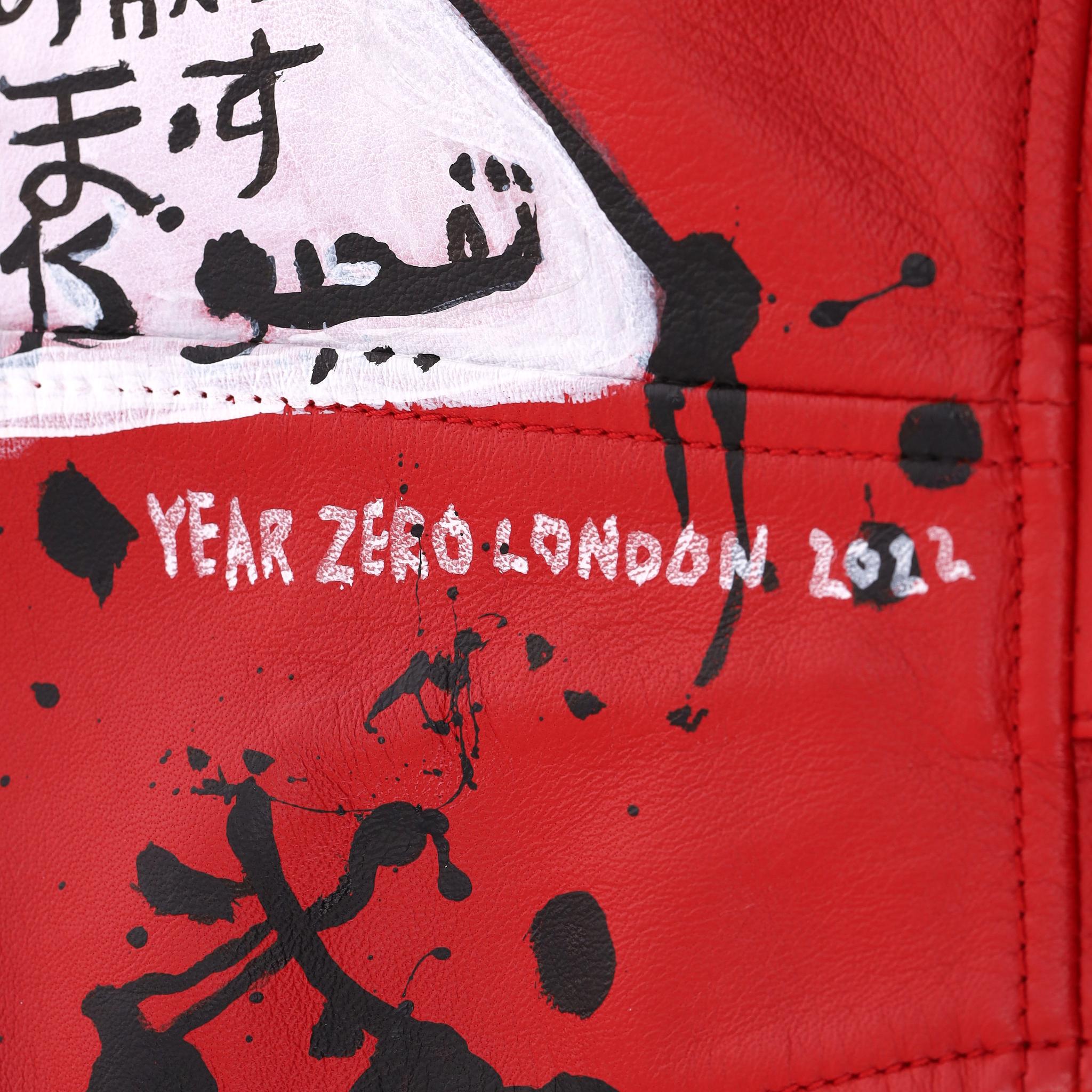 Prada Custom Painted Leder & Nerz Pelz Biker Jacke Damen im Angebot