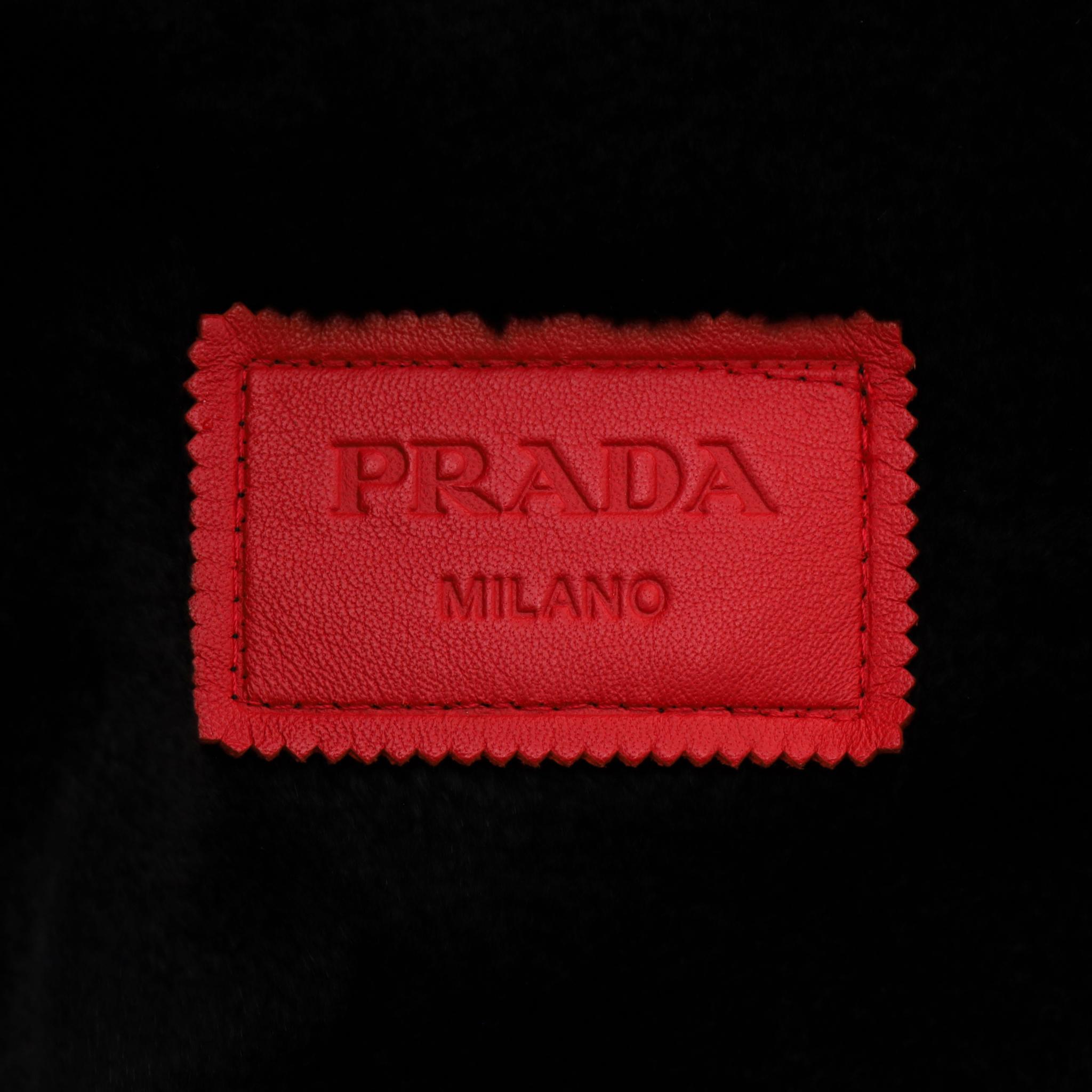 Prada Custom Painted Leder & Nerz Pelz Biker Jacke im Angebot 2