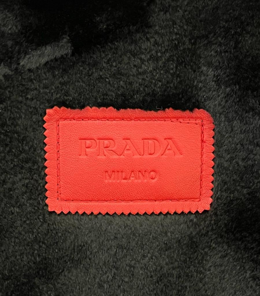 Prada Custom Painted Leather & Mink Fur Biker Jacket For Sale 4