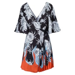 Prada Dahlia Flame Print Wrap Dress - '20s