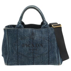 Prada Denim bleu foncé Canapa Tote