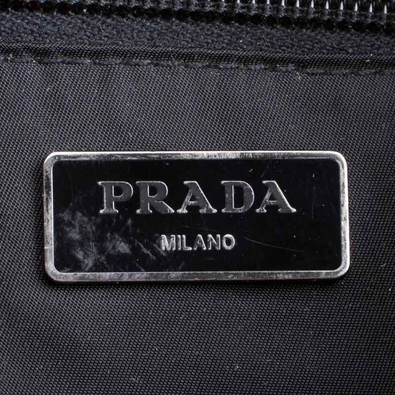 Black Prada Dark Blue Nylon Camouflage Drawstring Backpack