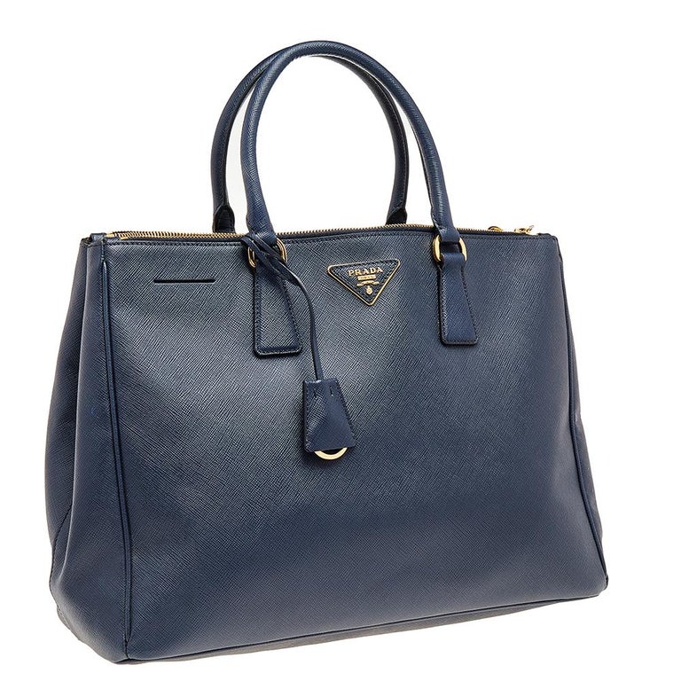 Prada Medium Galleria Saffiano Leather Bag - Blue