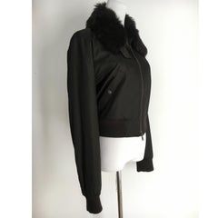 Prada Dunkelbraune Bomberjacke aus Nylon 1990er
