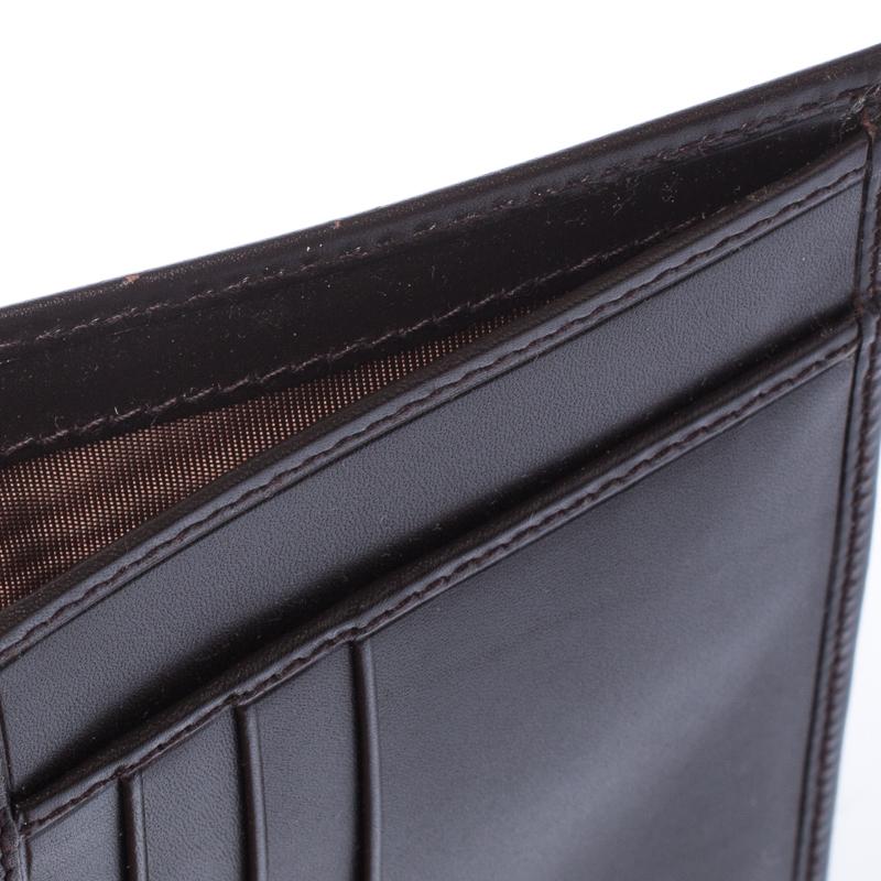 Men's Prada Dark Brown Leather Bi Fold Card Holder