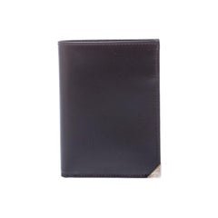 Prada Dark Brown Leather Bi Fold Card Holder