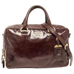 Prada Dark Brown Leather East/West Bag