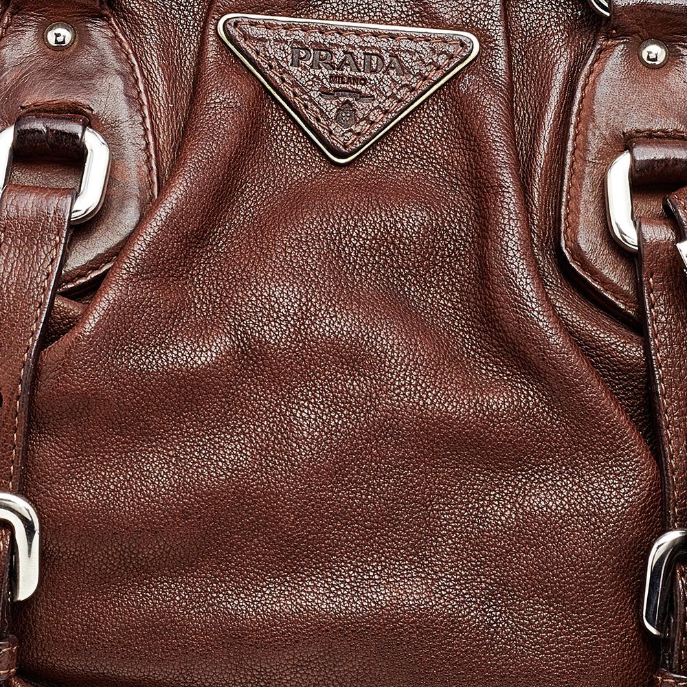Prada Dark Brown Leather Frame Satchel 6