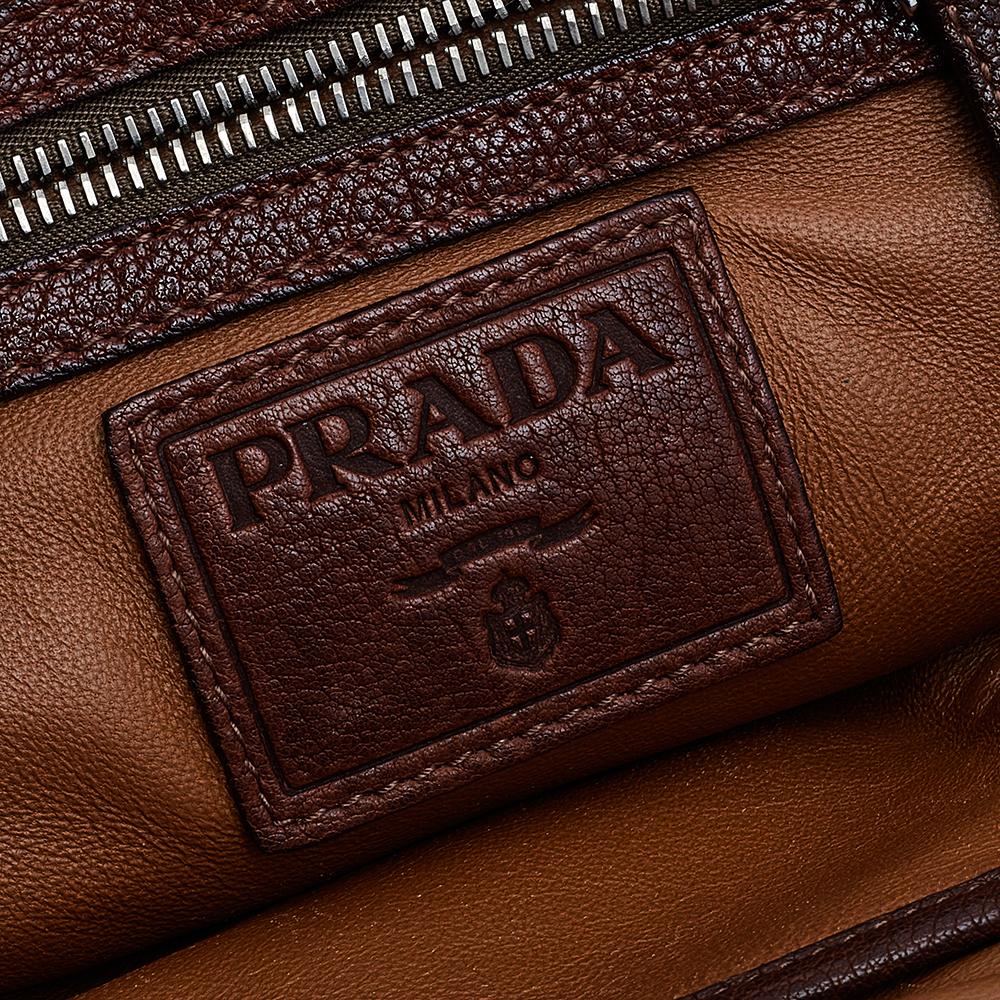 Prada Dark Brown Leather Frame Satchel 2