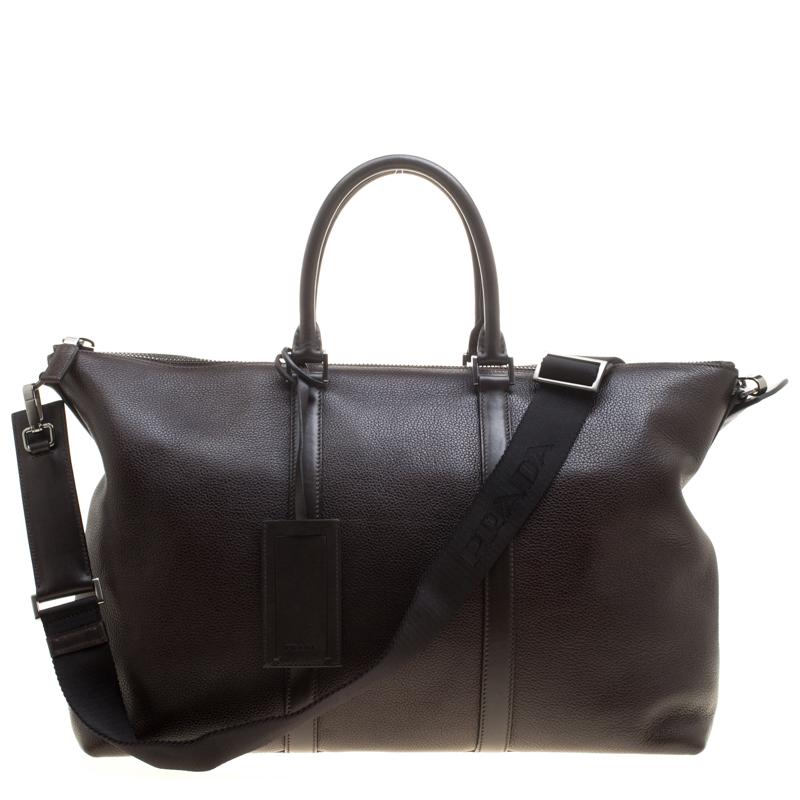 Prada Brown Luggage & Holdalls Men
