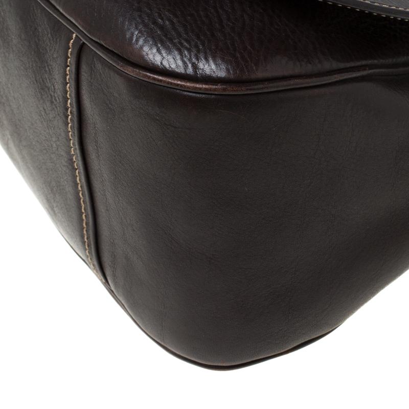 Prada Dark Brown Leather Shoulder Bag 3