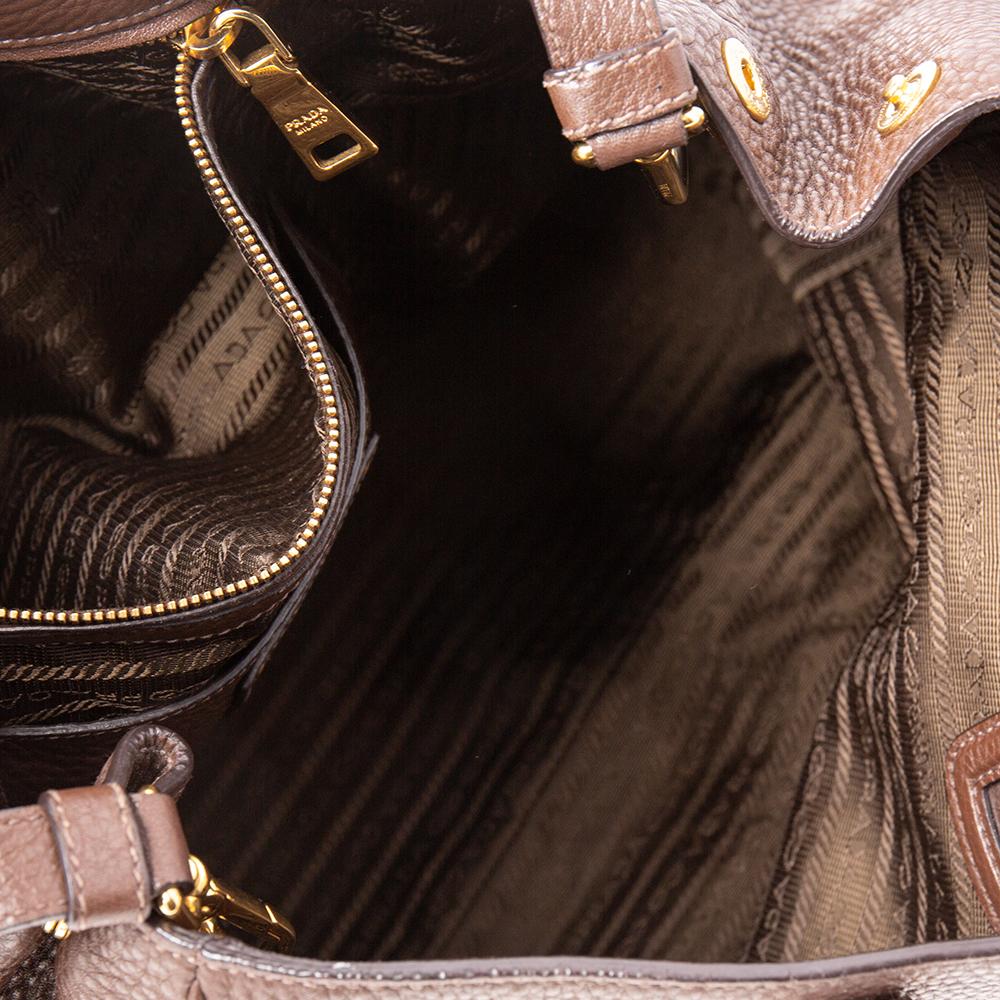 Prada Dark Brown Leather Tote 2