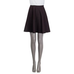 PRADA dark brown nylon FLARED SHORT Skirt 36 XXS