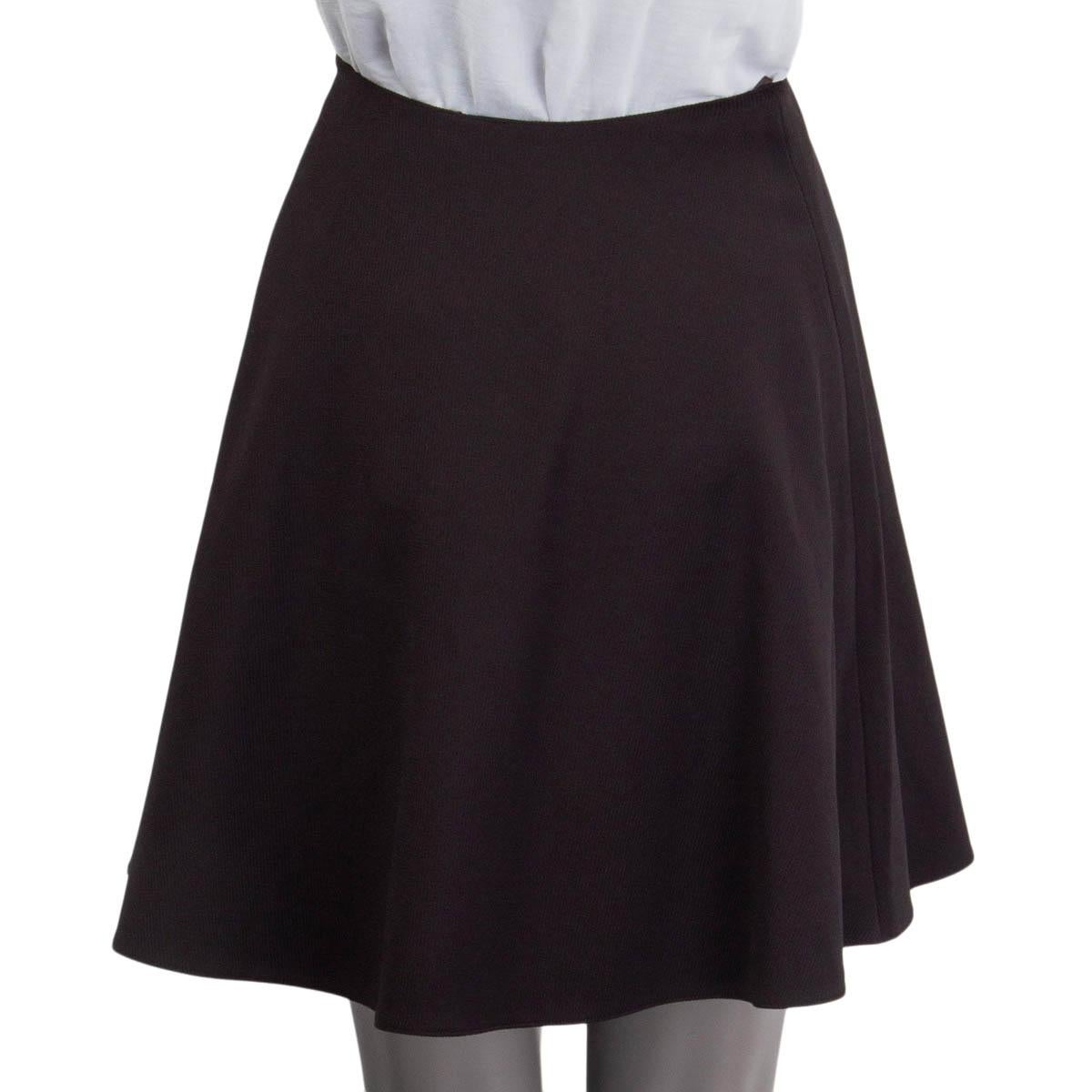 Women's PRADA dark brown nylon FLARED SHORT Skirt 36 XXS For Sale