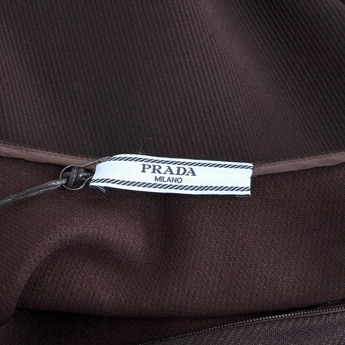 PRADA dark brown nylon FLARED SHORT Skirt 36 XXS For Sale 2