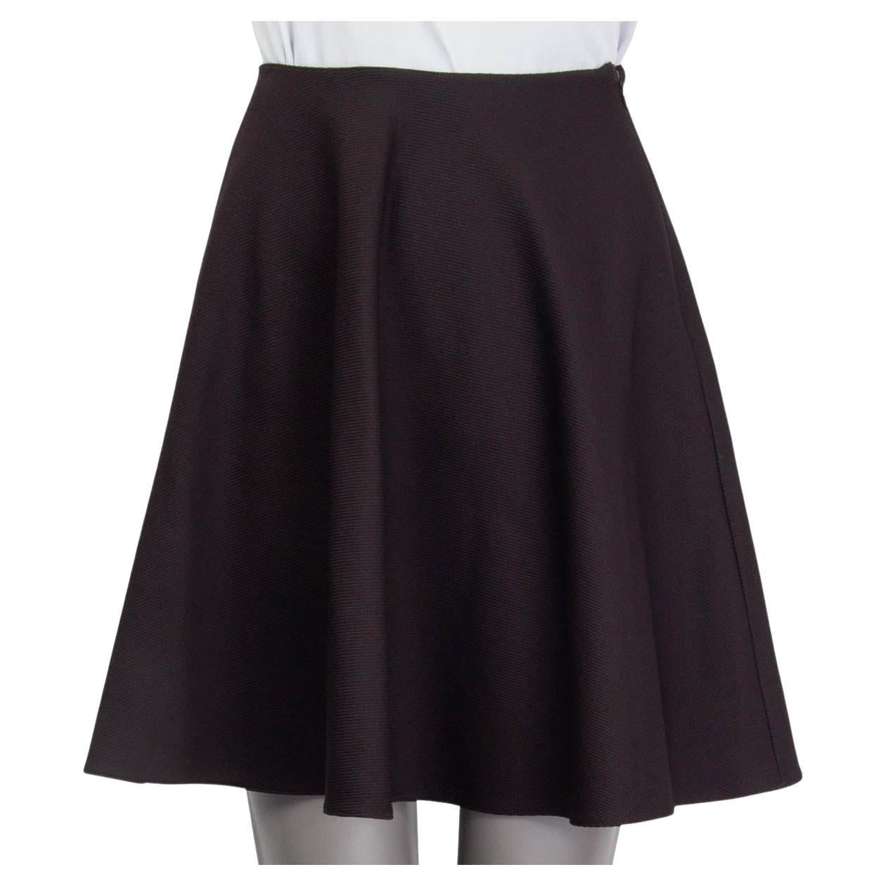 PRADA dark brown nylon FLARED SHORT Skirt 36 XXS For Sale
