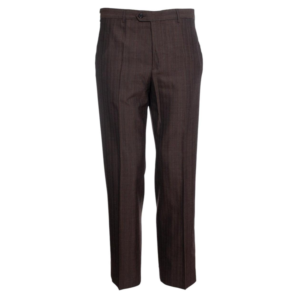 Prada, Dark brown striped wool trousers